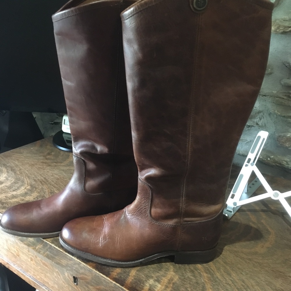 Frye Melissa tall boot cognac